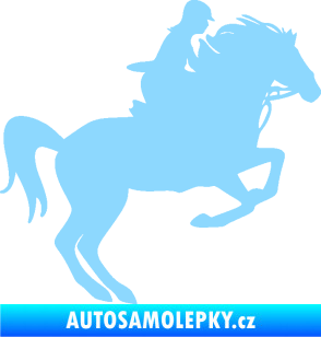 Samolepka Kůň 091 pravá skok světle modrá