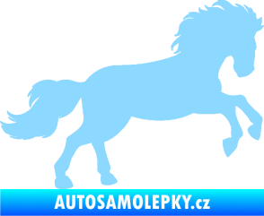 Samolepka Kůň 098 pravá běh světle modrá