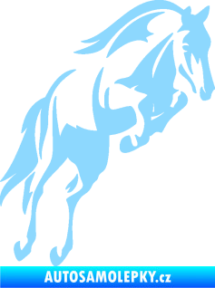 Samolepka Kůň 099 pravá ve skoku na zadních světle modrá