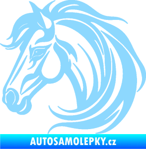 Samolepka Kůň 103 levá hlava světle modrá