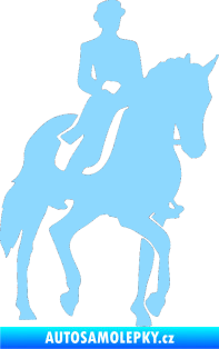 Samolepka Kůň drezura pravá světle modrá