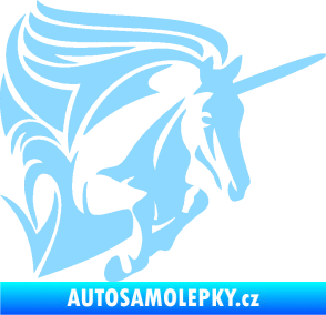 Samolepka Kůň jednorožec 001 pravá světle modrá