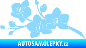 Samolepka Květina dekor 008 levá orchidej světle modrá