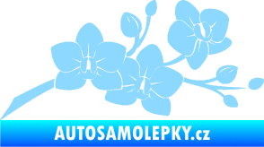 Samolepka Květina dekor 008 pravá orchidej světle modrá