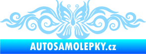 Samolepka Květina dekor 017 motýl světle modrá