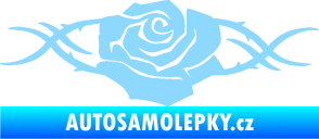 Samolepka Květina dekor 020 levá růže s trny světle modrá