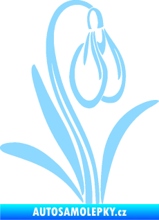 Samolepka Květina dekor 021 pravá sněženka světle modrá