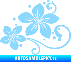 Samolepka Květina dekor 035 levá světle modrá