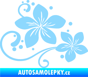 Samolepka Květina dekor 035 pravá světle modrá