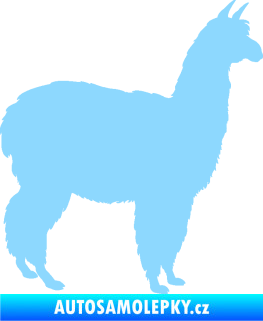 Samolepka Lama 002 pravá alpaka světle modrá