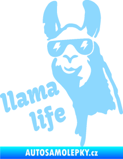 Samolepka Lama 004 llama life světle modrá