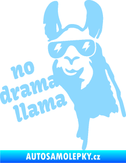 Samolepka Lama 005 no drama llama  světle modrá