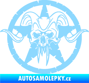 Samolepka Lebka 039 levá army hvězda světle modrá