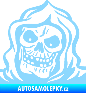 Samolepka Lebka 057 levá v kápi světle modrá