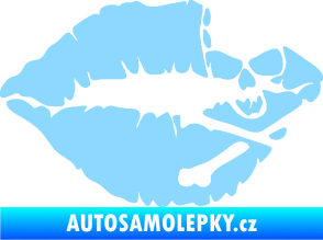 Samolepka Lebka polibek pravá světle modrá