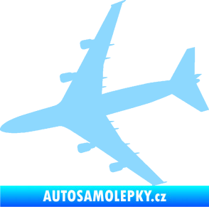 Samolepka letadlo 023 levá Jumbo Jet světle modrá