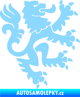 Samolepka Lev heraldika 001 pravá Český lev světle modrá