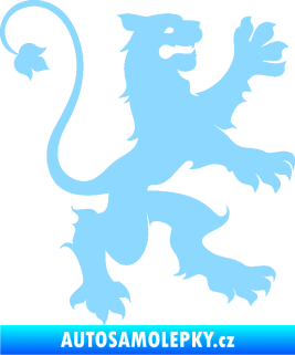 Samolepka Lev heraldika 002 pravá světle modrá