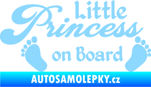 Samolepka Little princess on board 002 nápis s nožičkami světle modrá