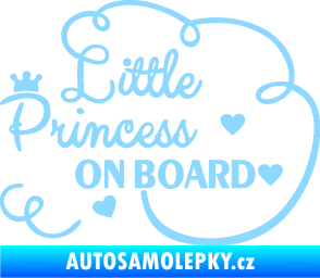 Samolepka Little princess on board nápis světle modrá