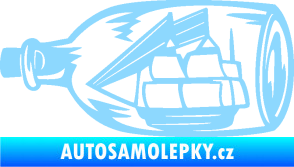 Samolepka Loď v láhvi 001 levá světle modrá