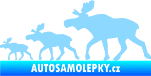 Samolepka Losí rodinka levá světle modrá