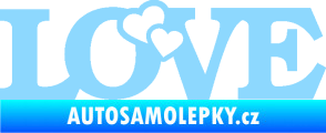 Samolepka Love 001 nápis se srdíčky světle modrá