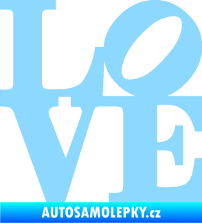 Samolepka Love 003 nápis světle modrá