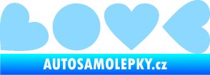 Samolepka Love skládaný nápis světle modrá