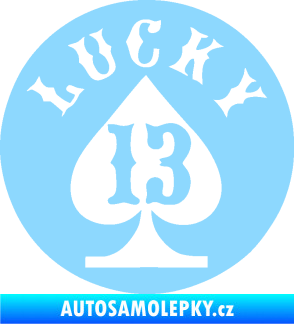 Samolepka Lucky 13 šťastná třináctka světle modrá
