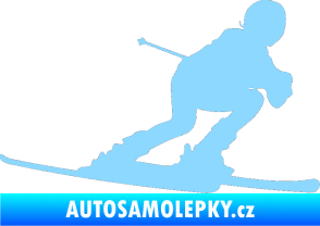 Samolepka Lyžař 002 pravá světle modrá