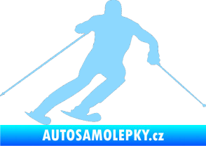 Samolepka Lyžař 003 pravá světle modrá