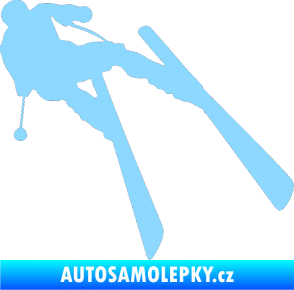 Samolepka Lyžař 007 pravá světle modrá