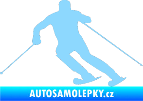 Samolepka Lyžař 021 levá světle modrá