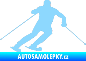 Samolepka Lyžař 021 pravá světle modrá