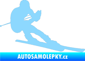 Samolepka Lyžař 022 pravá světle modrá