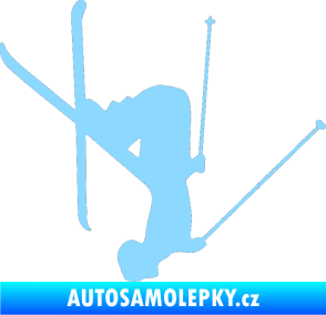 Samolepka Lyžař 023 pravá světle modrá