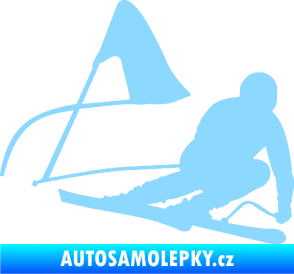 Samolepka Lyžař 025 pravá světle modrá