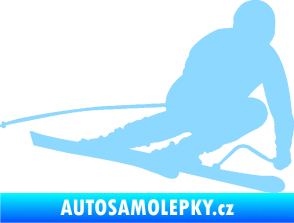 Samolepka Lyžař 026 pravá světle modrá