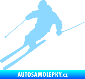 Samolepka Lyžař 027 levá světle modrá