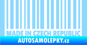 Samolepka Made in Czech republic čárový kód světle modrá