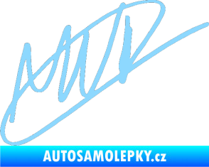 Samolepka Max Verstapen podpis světle modrá