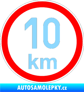 Samolepka Maximální rychlost 10km - nejvyšší konstrukční rychlost světle modrá