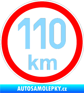 Samolepka Maximální rychlost 110km - nejvyšší konstrukční rychlost světle modrá