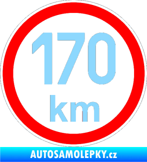 Samolepka Maximální rychlost 170km - nejvyšší konstrukční rychlost světle modrá