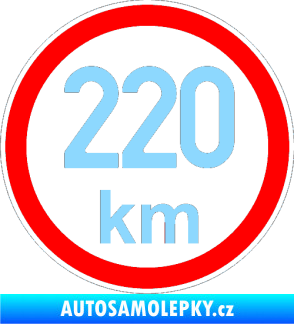 Samolepka Maximální rychlost 220km - nejvyšší konstrukční rychlost světle modrá