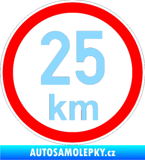 Samolepka Maximální rychlost 25km - nejvyšší konstrukční rychlost světle modrá