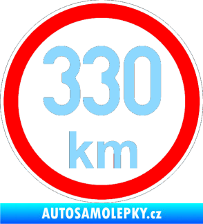 Samolepka Maximální rychlost 330km - nejvyšší konstrukční rychlost světle modrá