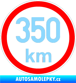 Samolepka Maximální rychlost 350km - nejvyšší konstrukční rychlost světle modrá