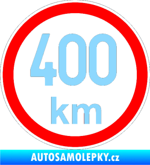 Samolepka Maximální rychlost 400km - nejvyšší konstrukční rychlost světle modrá